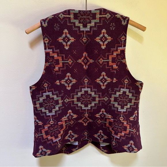 Pendleton ~ Wool Button Navajo Southwestern Vest AND Flare Midi Skirt in size 10 - Picture 5 of 13